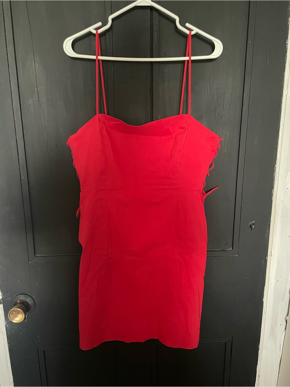 Zara Red Spaghetti-Strap Mini Dress